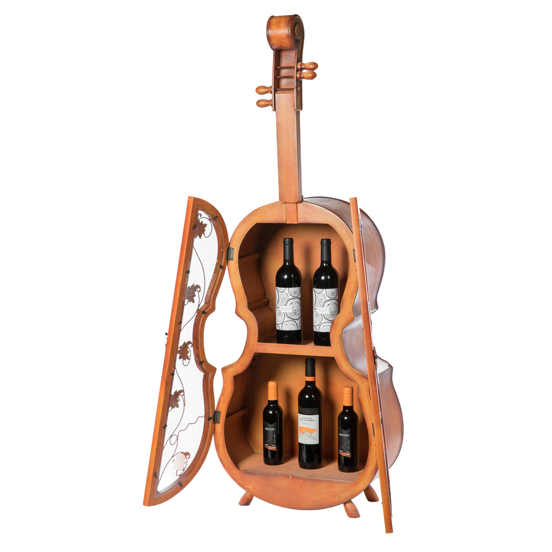 4.5 Feet Tall Violin Shaped Cabinet With 2 Shelf and Acrylic Clear Double Door Image 3