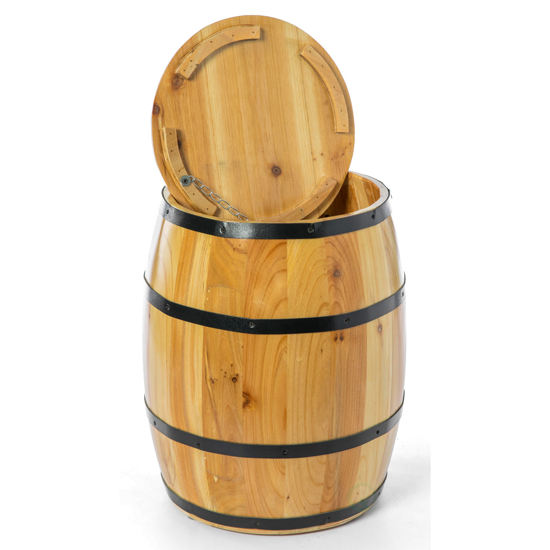 Wine Barrel 4 Sectional Crate With Removable Head Lid Image 7