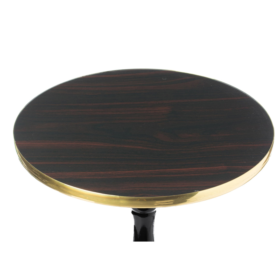 Round Wooden Side Table Accent Table Espresso Pedestal Small Space 13.75" Diameter Image 5