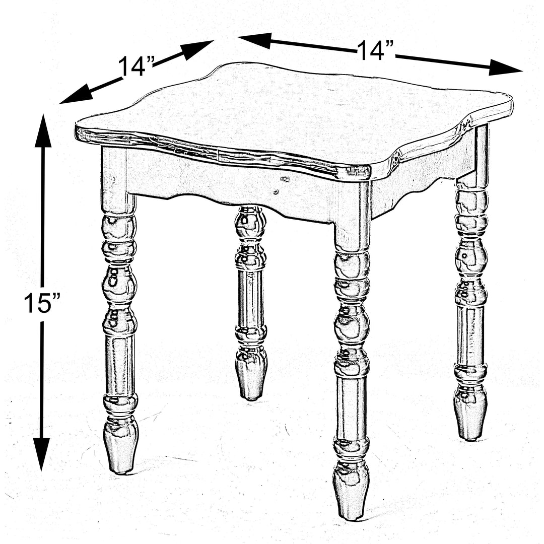 Fabulaxe Square Wooden Side Table 13.75in Rustic Accent Table with Storage Shelf Image 5