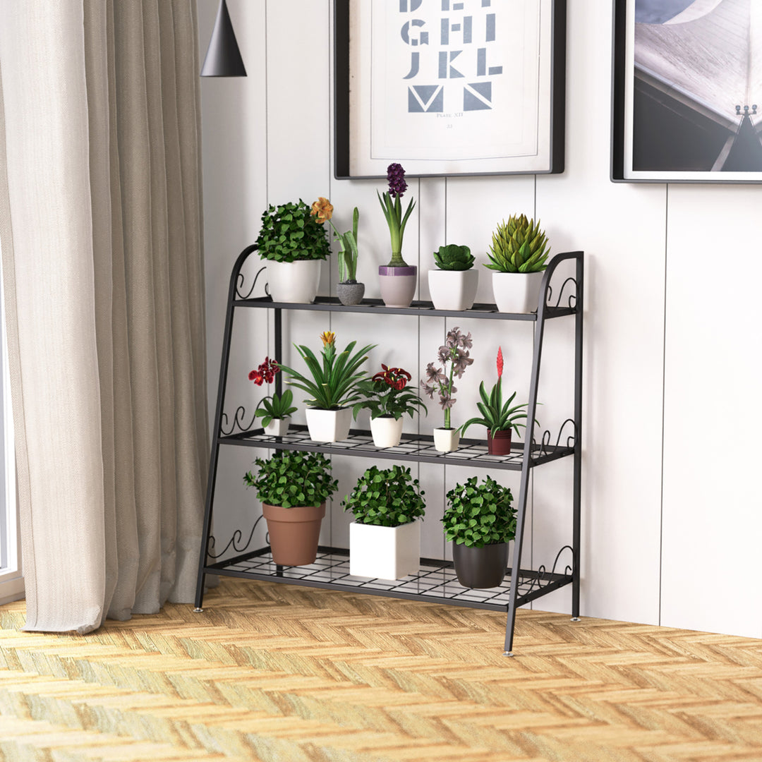 3-tier Metal Plant Stand Shelf Flower Pot Holder Display Rack Shoe Organizer Image 9