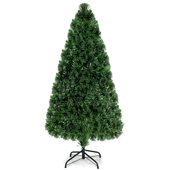 Pre-Lit Fiber Optic Artificial PVC Christmas Tree Metal 5Ft Image 9