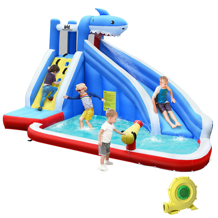 Inflatable Water Slide Animal Shaped Bounce House Castle Splash Water Pool W/750W Blower Image 1