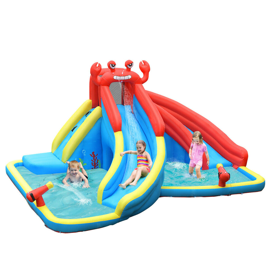 Inflatable Water Slide Crab Dual Slide Bounce House Splash Pool Without Blower Image 1