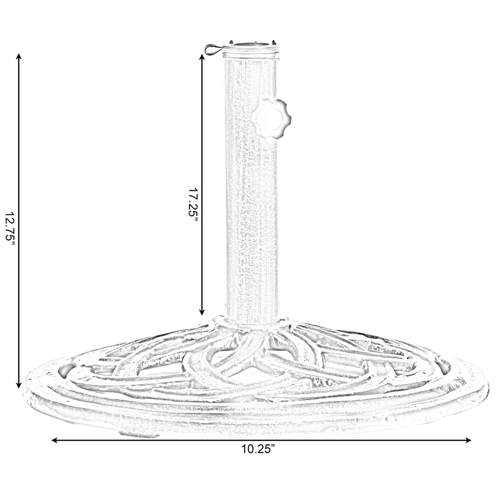 Cast Iron Outdoor Umbrella Base Holder Stand 20 lb Round Weather Resistant Image 2