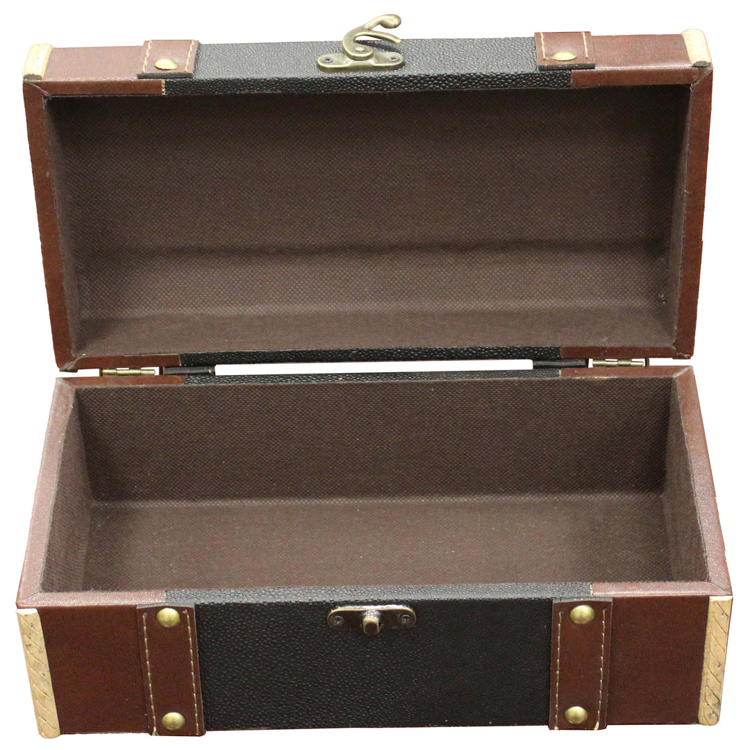 Vintage Wooden Treasure Chest Decorative Storage Box Multi-Functional 6.5x11.5 Image 3