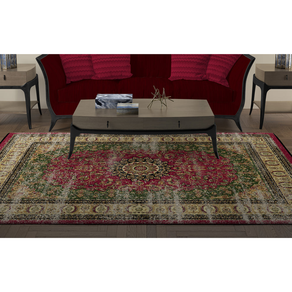 Deerlux Traditional Oriental Persian Style Living Room Area Rug with Nonslip Backing, Classic Pink Image 2