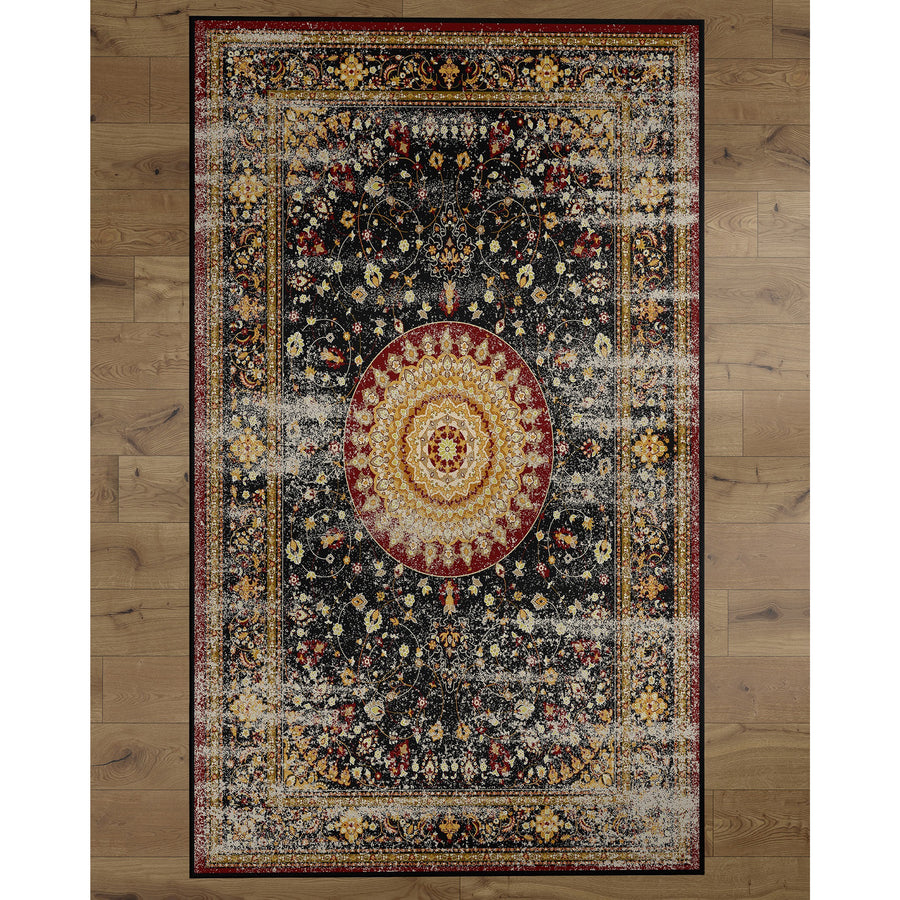 Deerlux Traditional Oriental Persian Style Living Room Area Rug with Nonslip Backing, Classic Red Image 1