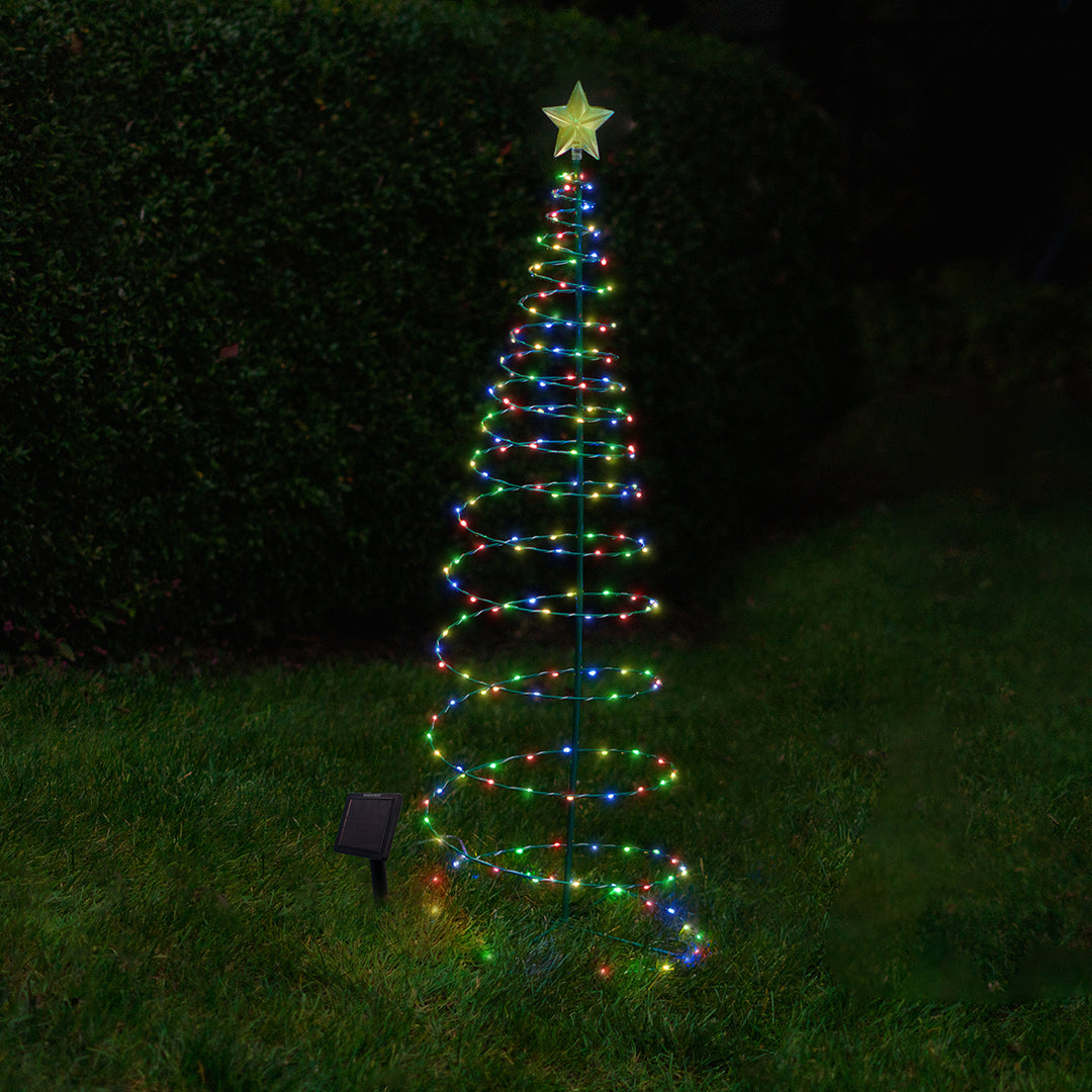 4Ft. Solar LED Metal Christmas Tree Decoration - Multi Color or Warm White Image 3
