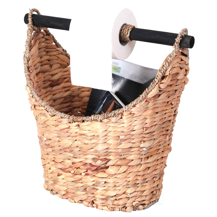 Rustic Toilet Paper Holder-Magazine Basket Image 4