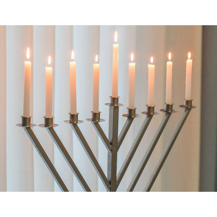 Silver Coated Metal Hanukkah Menorah 9 Branch Durable for Synagogue 2ft 3ft 4ft Image 4