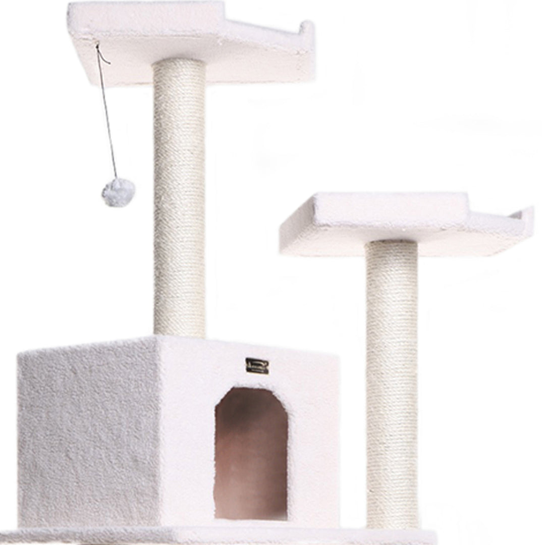 Armarkat B7801 Classic Ivory Cat Tree 6 Levels Playhouse Faux Fleece 78 Inch Image 2