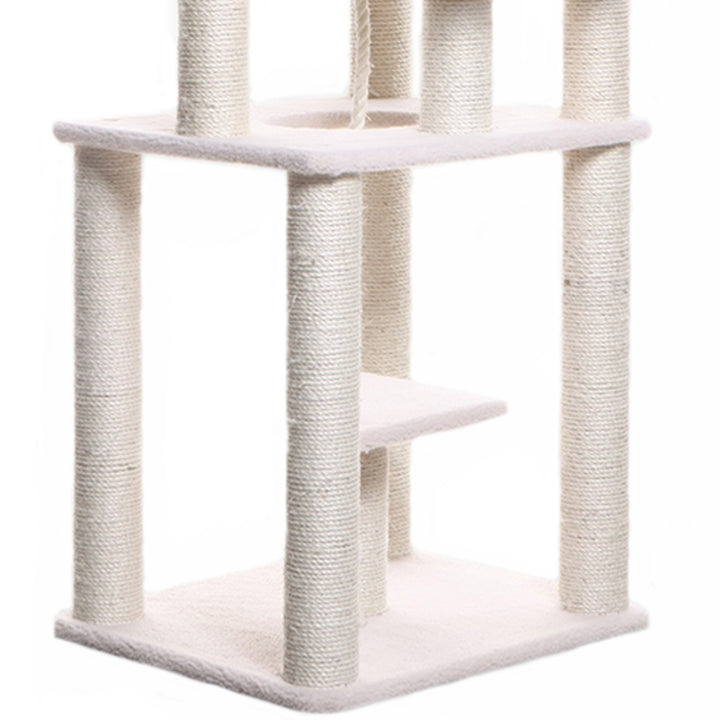 Armarkat B7801 Classic Ivory Cat Tree 6 Levels Playhouse Faux Fleece 78 Inch Image 3