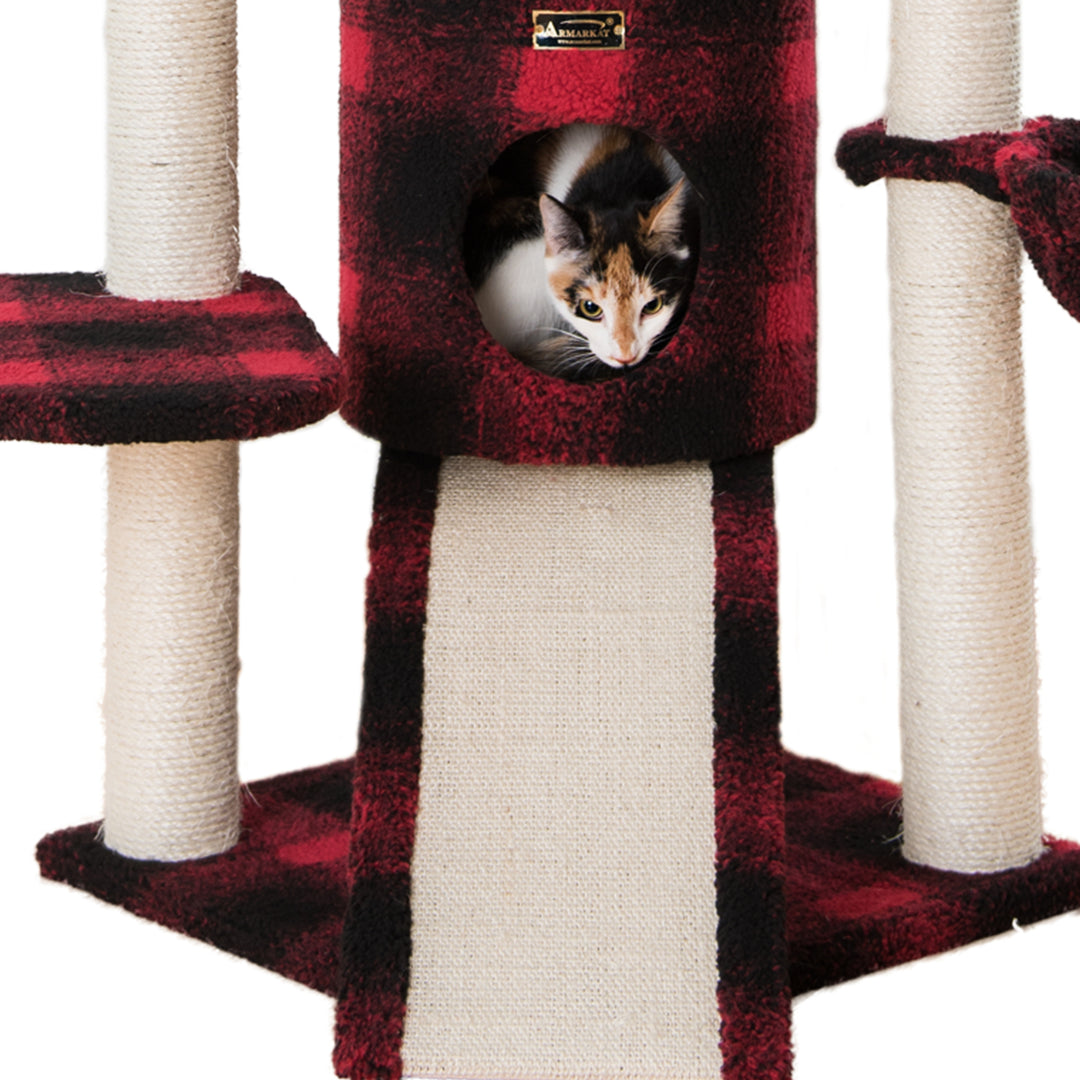 Armarkat Carpeted Real Wood Cat Tree with Multiple Features, Jackson Galaxy Approved Image 3