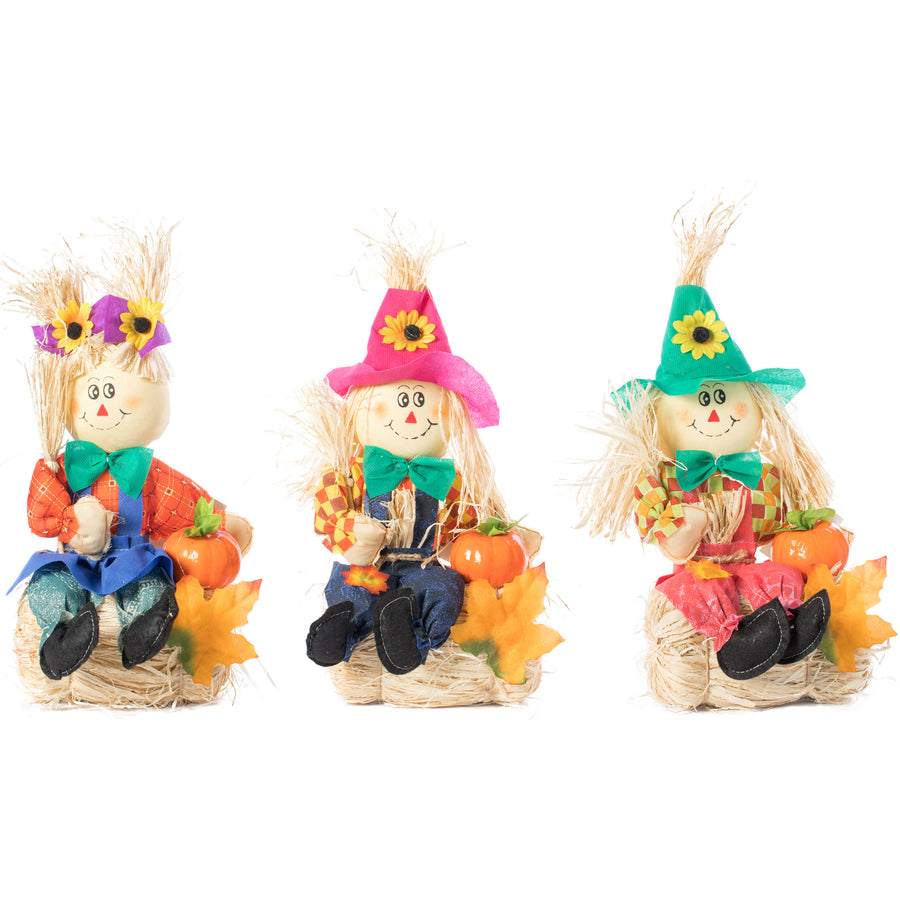 Gardenised 13 Inch Scarecrow Trio Outdoor Garden Decor Fall Yard Decorations Image 1