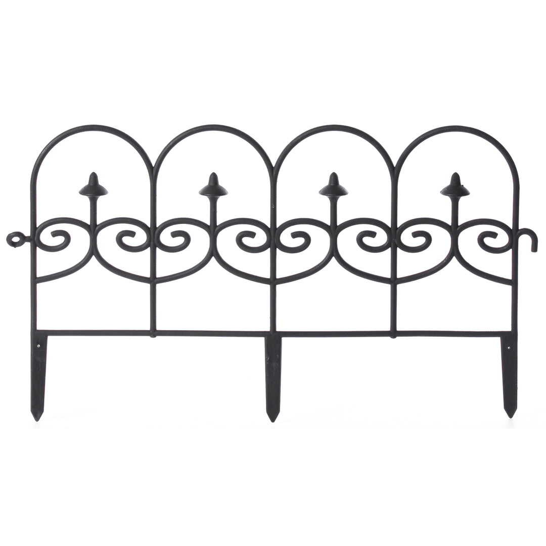 Vinyl Garden Edging Fence Durable Weather-Resistant Ornamental Lawn Border Panel Image 1