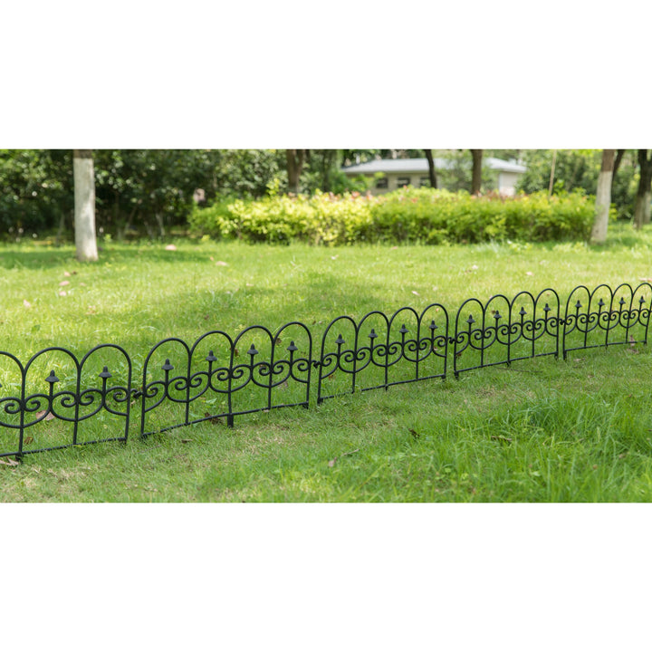 Vinyl Garden Edging Fence Durable Weather-Resistant Ornamental Lawn Border Panel Image 4