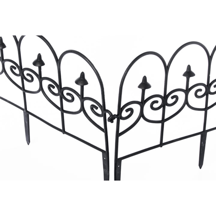 Vinyl Garden Edging Fence Durable Weather-Resistant Ornamental Lawn Border Panel Image 5