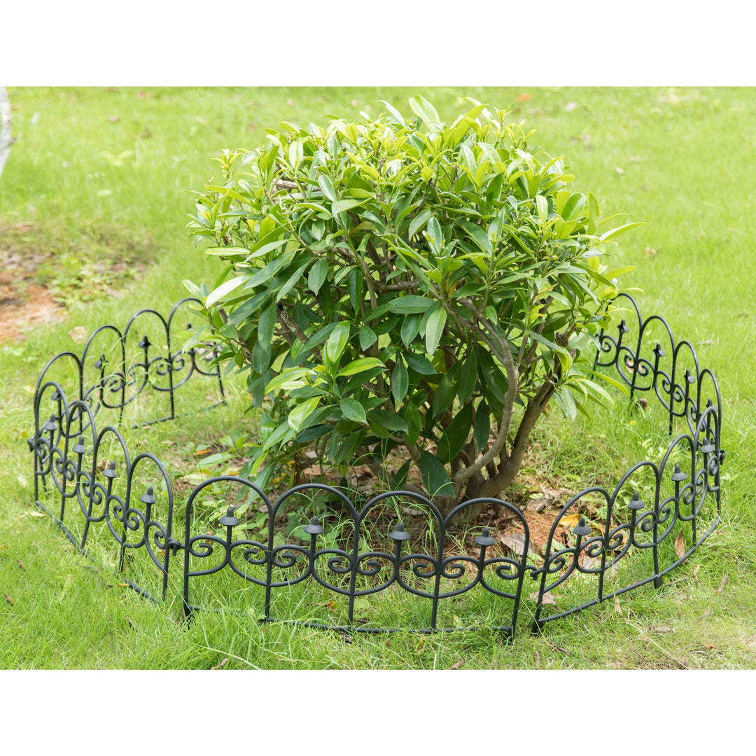 Vinyl Garden Edging Fence Durable Weather-Resistant Ornamental Lawn Border Panel Image 6