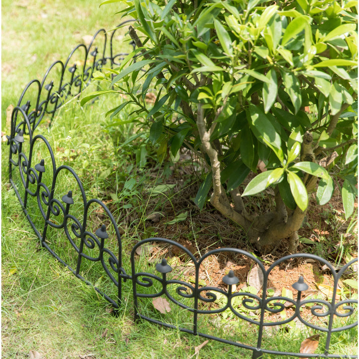 Vinyl Garden Edging Fence Durable Weather-Resistant Ornamental Lawn Border Panel Image 7