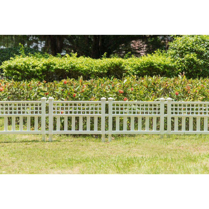 Vinyl Garden Edging Fence Durable Weather-Resistant Ornamental Lawn Border Panel Image 8