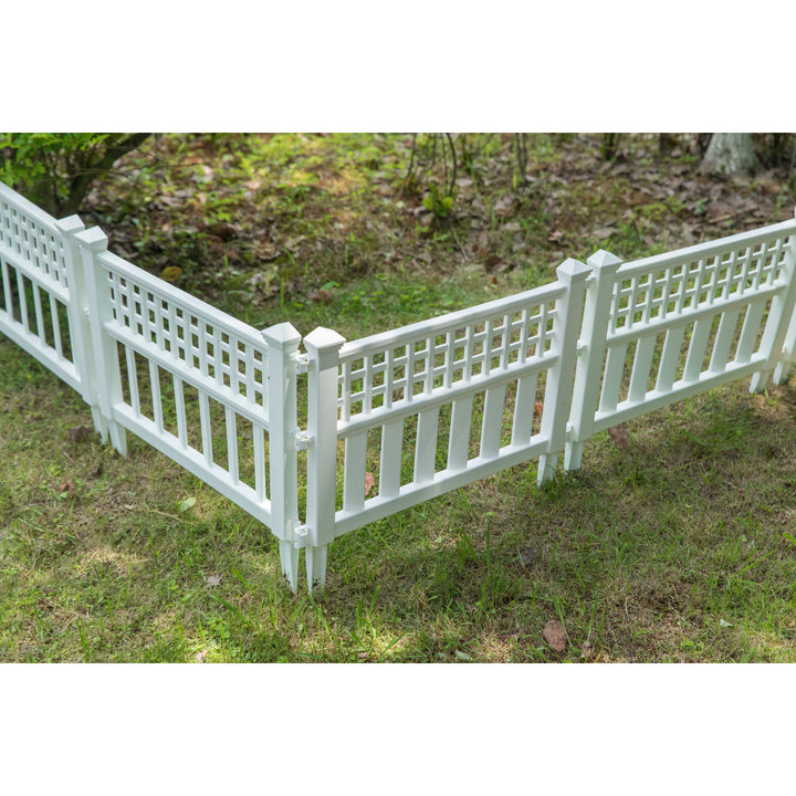 Vinyl Garden Edging Fence Durable Weather-Resistant Ornamental Lawn Border Panel Image 10