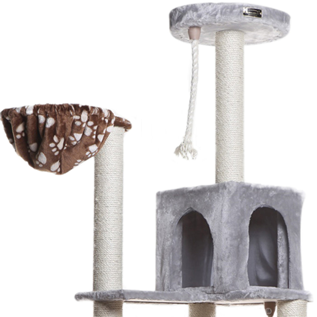 Armarkat A7802 Cat Tree Silver Gray Real Wood Scratching Post 78" Height Image 4