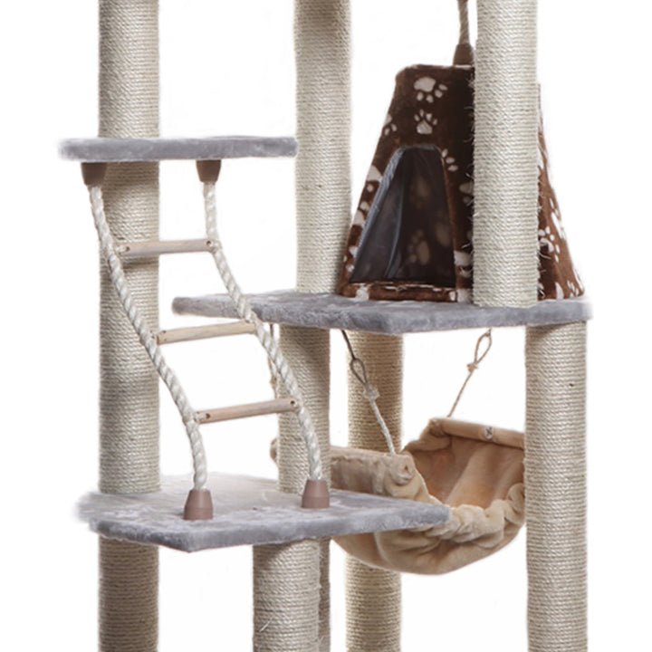 Armarkat A7802 Cat Tree Silver Gray Real Wood Scratching Post 78" Height Image 5