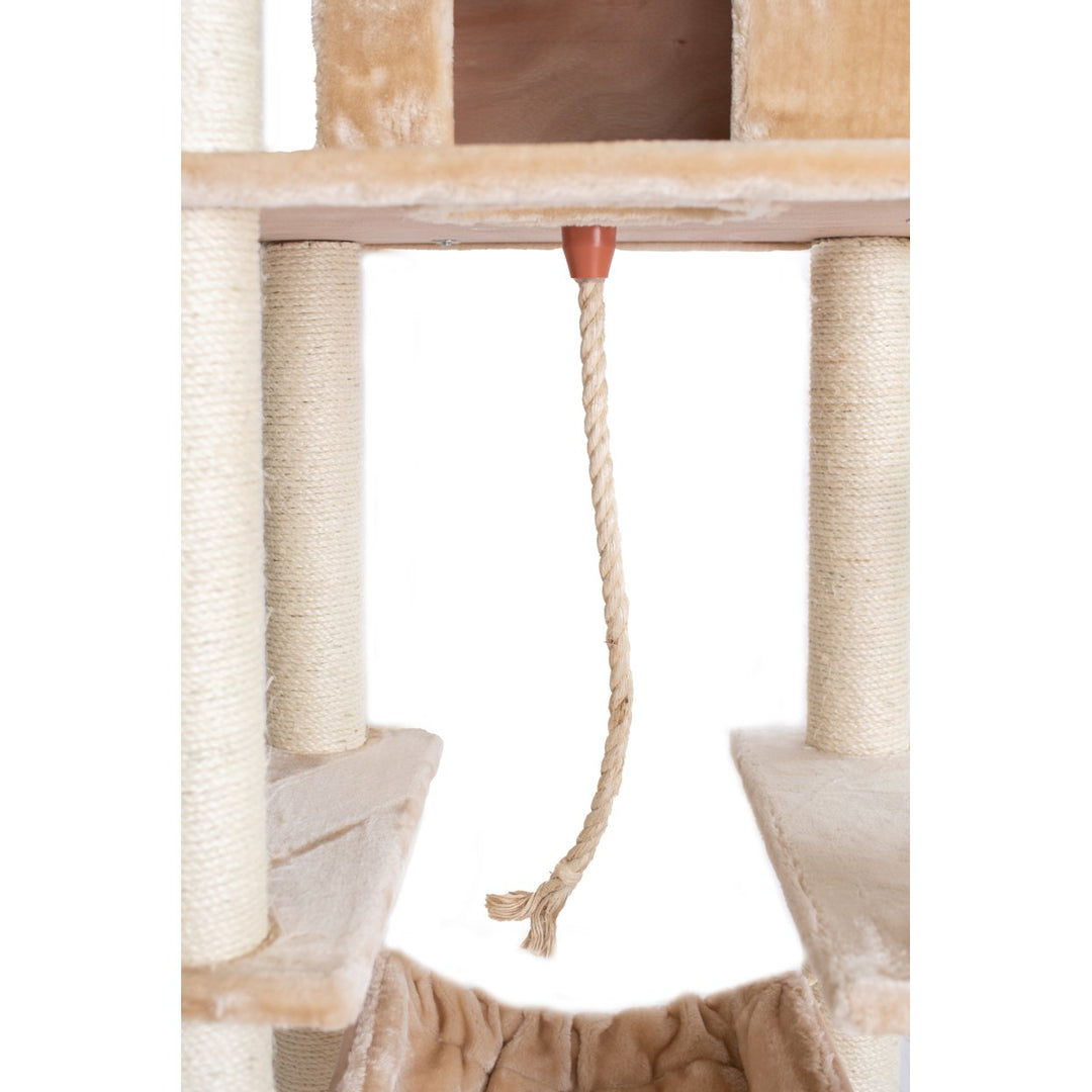 Armarkat A7202 72-Inch Cat Tree Beige Real Wood Condo Hammock Scratching Post Image 3