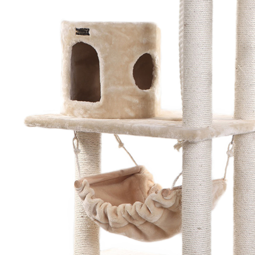 Armarkat Classic Cat Tree 62in Beige Model A6202 Real Wood Hammock Condo Image 4