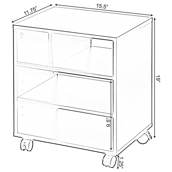 Wooden Printer Stand on Wheels Office Storage Organizer Durable Compact Design Image 11