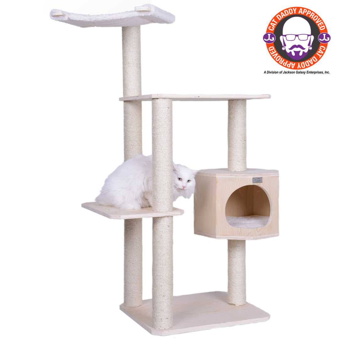 Armarkat 54 Inch Cat Tree Scots Pine Three Levels Condo Soft Perch S5402 Image 1