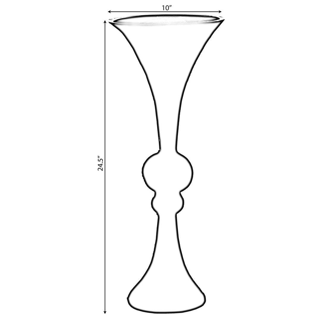 24-inch Tall Black Modern Trumpet Vase: Decorative Wedding Centerpiece, Elegant Table Decor, Tall Floor Flower Vase, Image 4