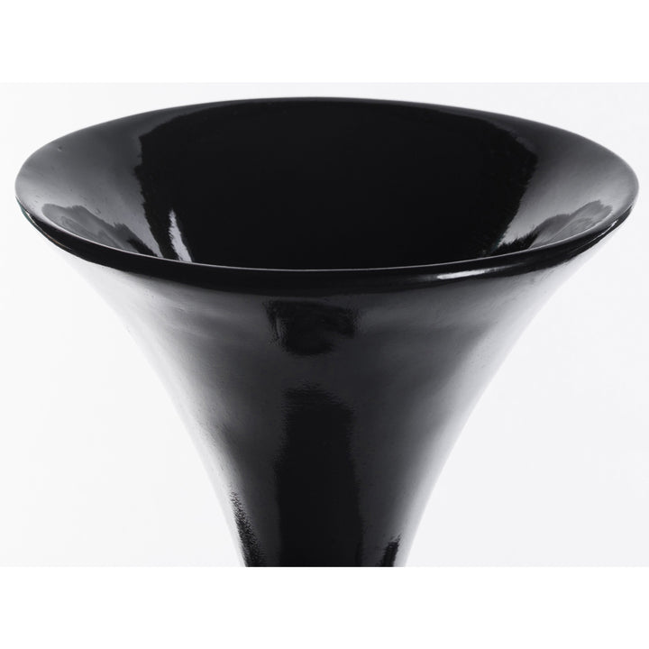 24-inch Tall Black Modern Trumpet Vase: Decorative Wedding Centerpiece, Elegant Table Decor, Tall Floor Flower Vase, Image 6