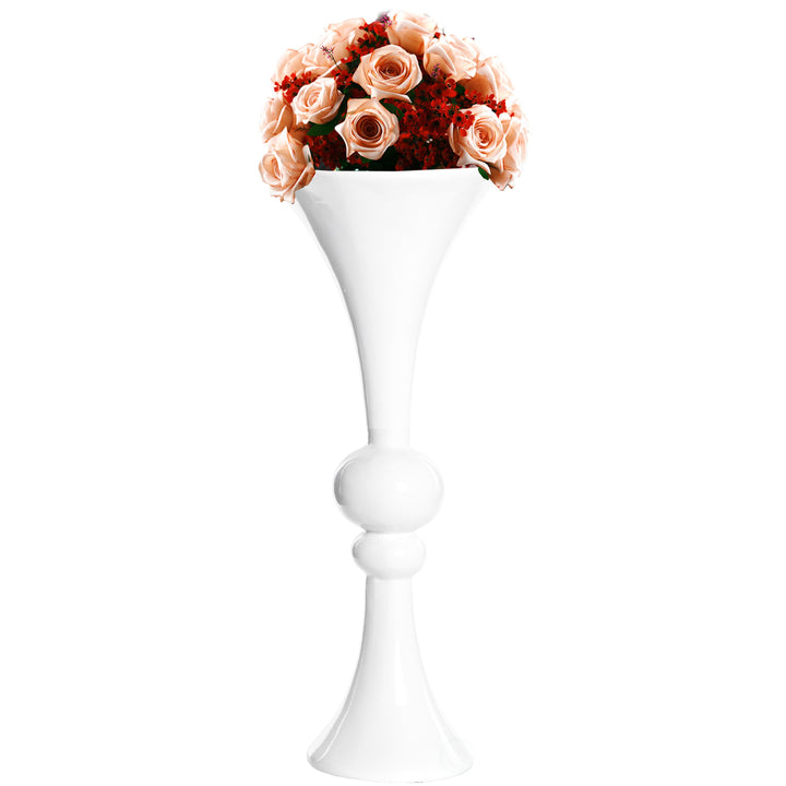 24-inch Tall Black Modern Trumpet Vase: Decorative Wedding Centerpiece, Elegant Table Decor, Tall Floor Flower Vase, Image 7