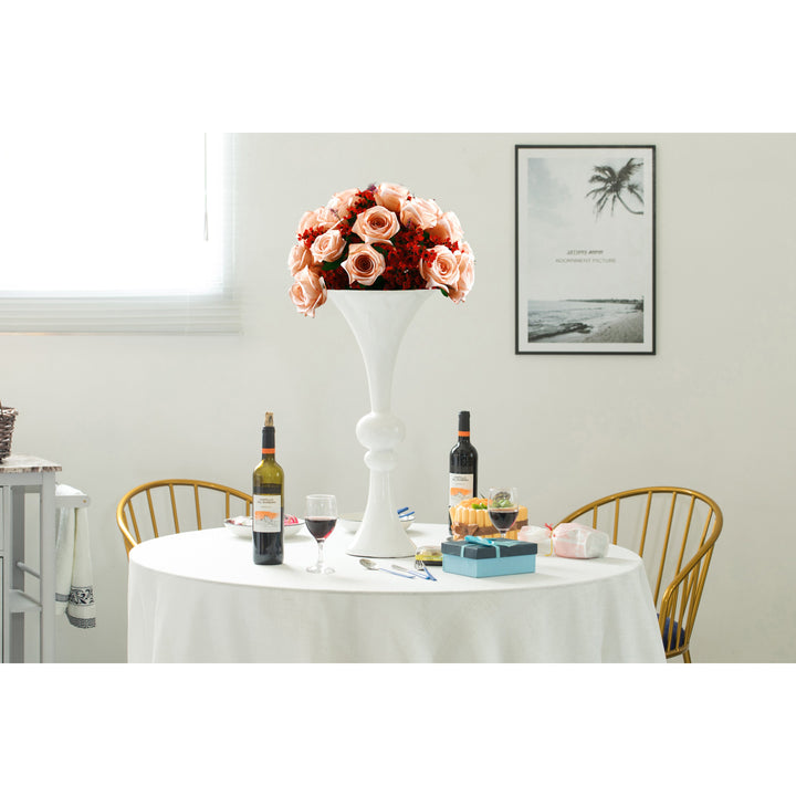24-inch Tall Black Modern Trumpet Vase: Decorative Wedding Centerpiece, Elegant Table Decor, Tall Floor Flower Vase, Image 8