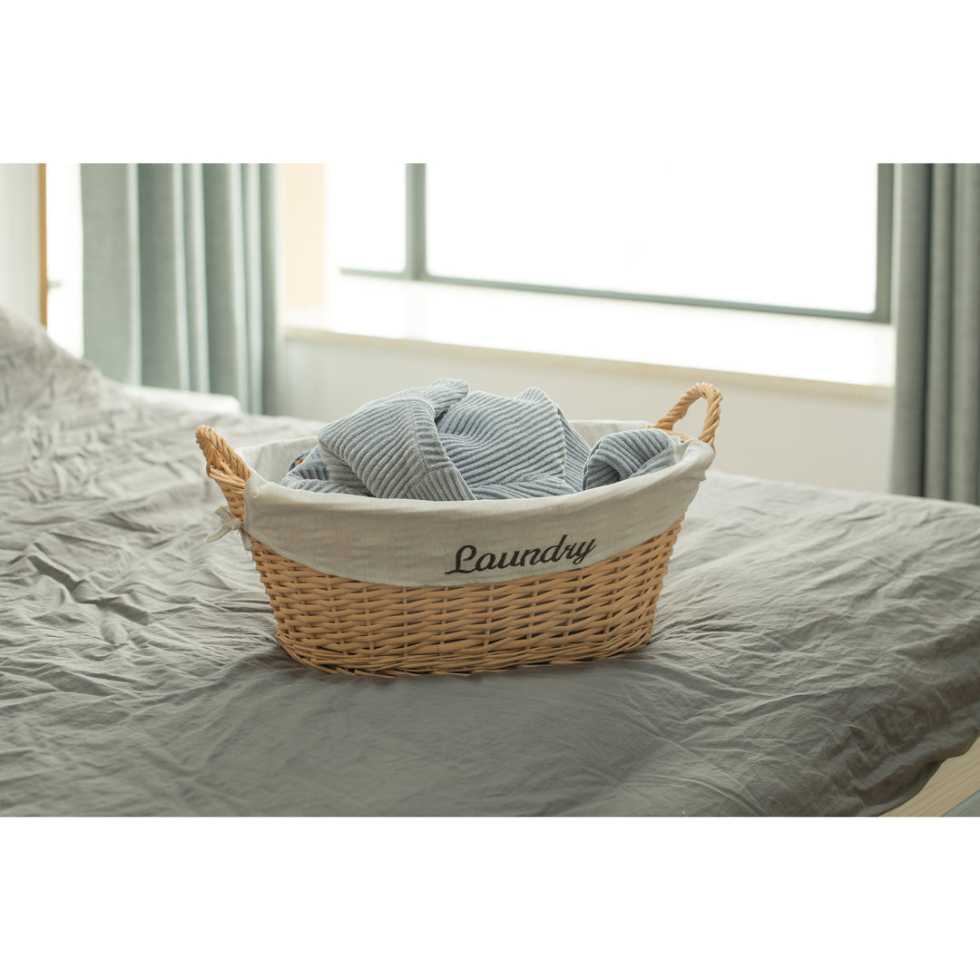Willow Laundry Hamper Basket with Liner and Side Handles Image 7