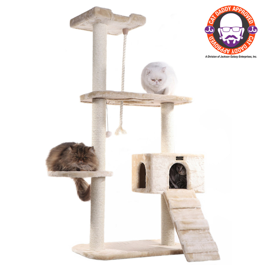 Armarkat Classic Cat Tree A5801 Beige Real Wood Multi-Level Activity 58" Image 1