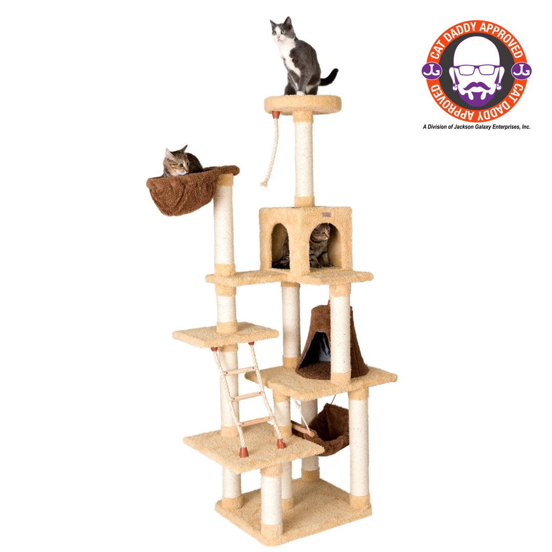 Armarkat Cat Climber 78" Real Wood Cat Tree Jackson Galaxy Approved Gold Cover Image 1