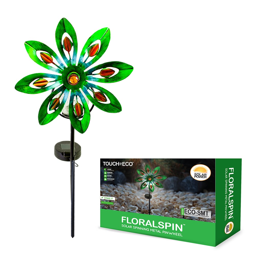 Solar Garden Pinwheels-Landscape Accent Illuminated Metal Spinner - 2 Styles Image 5