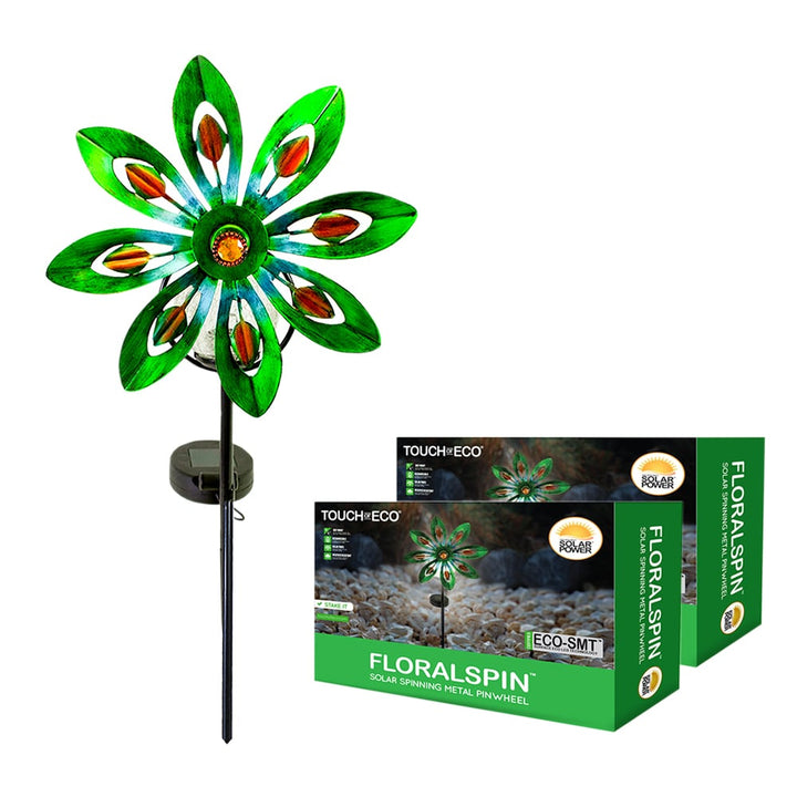 Solar Garden Pinwheels-Landscape Accent Illuminated Metal Spinner - 2 Styles Image 6
