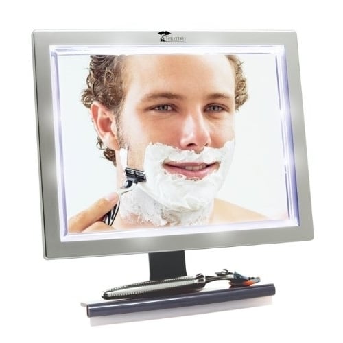 ToiletTree Products Deluxe LED Fogless Shower Mirror with Squeegee (Shower Mirror) Image 1