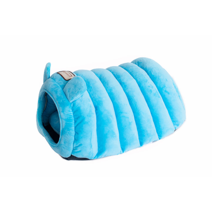 Armarkat Cat Bed C90CTL Tube Shape Cornflower Blue Velvet 20x14x11 inches Image 4