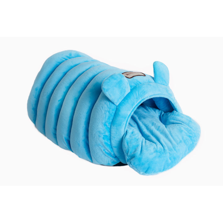 Armarkat Cat Bed C90CTL Tube Shape Cornflower Blue Velvet 20x14x11 inches Image 5