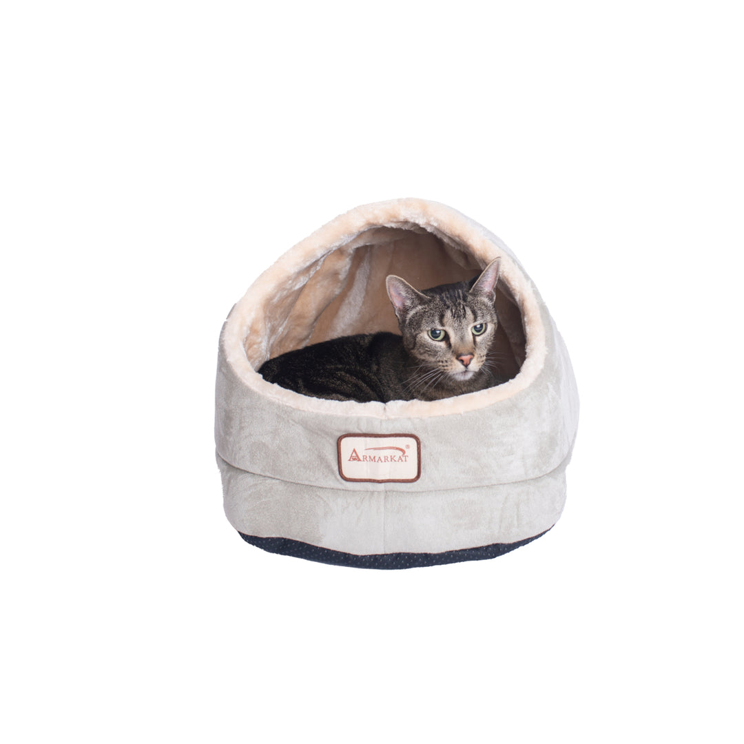 Armarkat Cat Cave Bed C18 Sage Green Soft Cushion Waterproof 18x12.5x11.5 Image 3