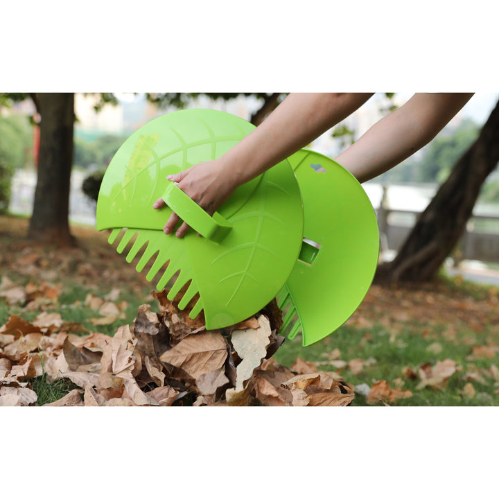 Decorative Leaf Scoops Hand Rakes for Lawn Garden Cleanup Durable Plastic 14x12 Image 6