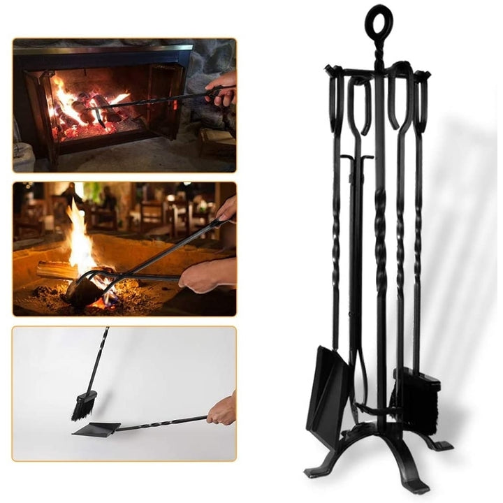 Amagabeli 5 Pieces Fireplace Tools Set Image 1