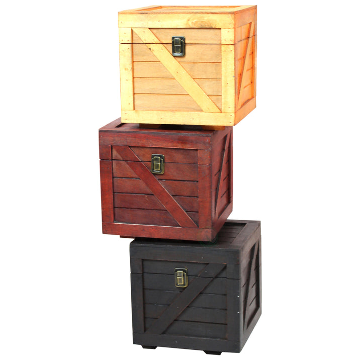 Wooden Stackable Lidded Crate Image 2