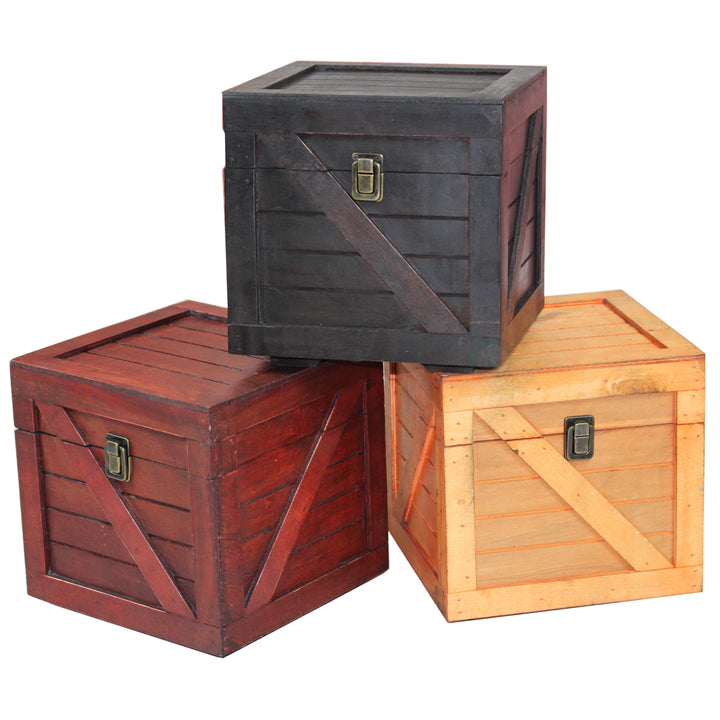 Wooden Stackable Lidded Crate Image 4