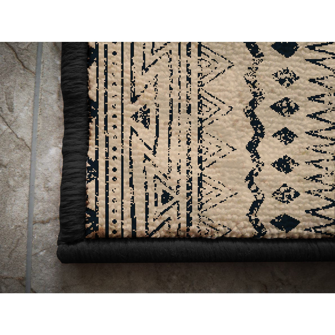 Deerlux Boho Area Rug Tribal Print Soft Nonslip Backing Ivory 5x7 Indoor Image 4